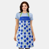 Botanical Plums Collection Blue エプロン (着用した状態)