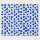 Botanical Plums Collection Blue ラッピングペーパー (フラット)