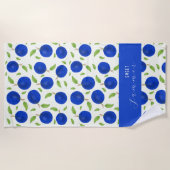 Botanical Plums Collection Ivory ビーチタオル (正面)