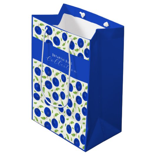 Botanical Plums Collection Ivory ミディアムペーパーバッグ (正面アングル)