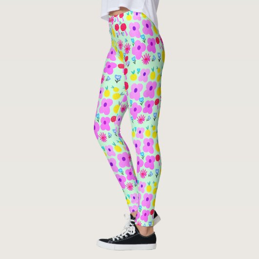 Botanical PomPoms All-Over-Print Leggings レギンス (左)