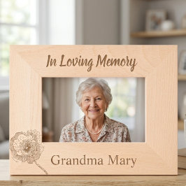 Botanical Poppy Memorial Grandmother Tribute レーザー彫刻フレーム