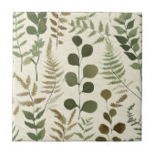 Botanical Pressed Leaves Pattern – Fern Print タイル (正面)