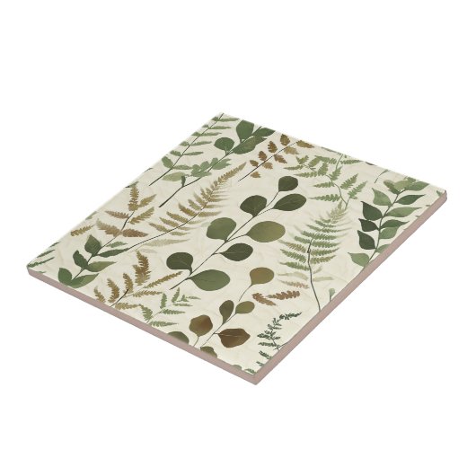 Botanical Pressed Leaves Pattern – Fern Print タイル (側面)