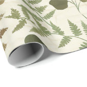 Botanical Pressed Leaves Pattern – Fern Print ラッピングペーパー (ロールコーナー)