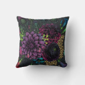 Botanical Punk Floral Pillow Dark Aesthetic Grunge クッション (裏面)