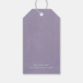 Botanical Purple Flowers Elegant Thank You ギフトタグ (裏面)