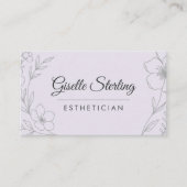 Botanical Purple Lilac QR Code Esthetician Floral 名刺 (正面)