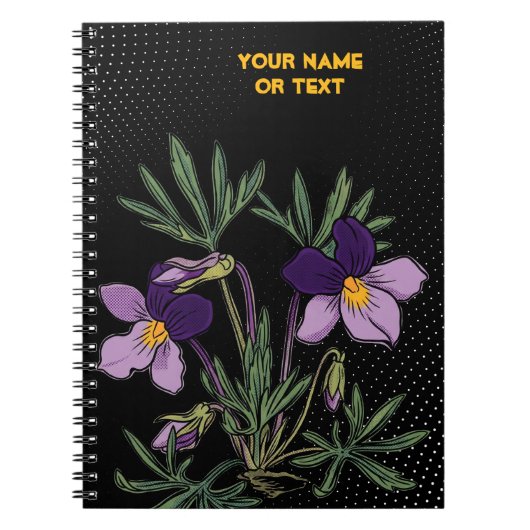 Botanical Rebel: The Bird's-foot Violet Pop Art ノートブック (正面)