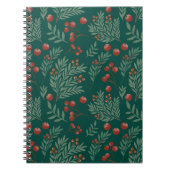 Botanical Red Berry Christmas Notebook ノートブック (正面)