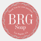 Botanical Red Monogramご購入ありがとうございます ラウンドシール (正面)