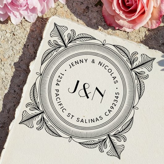 Botanical Return Address Self-Inking Stamp セルフインキングスタンプ