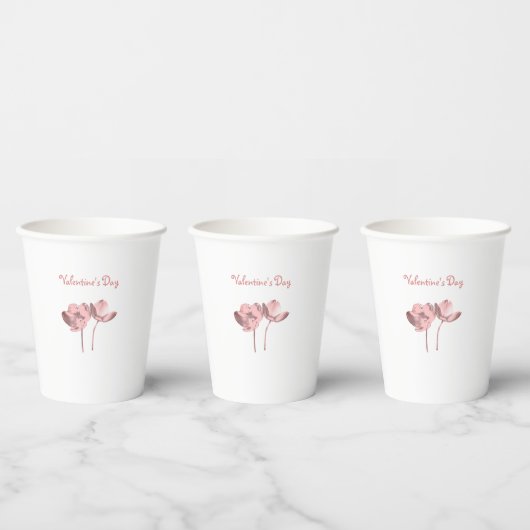 Botanical Romance – Lovely Floral Couple  紙コップ (複数)