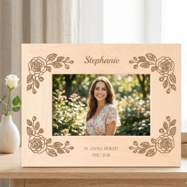 Botanical Rose Daughter Memorial Floral Tribute レーザー彫刻フレーム