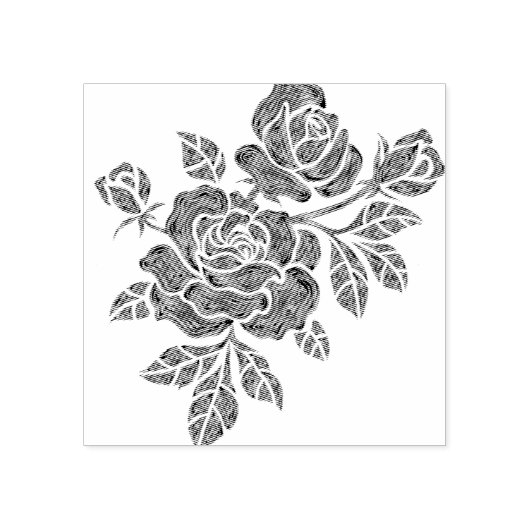 Botanical Rose Stamp ラバースタンプ (インプリント)