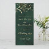 Botanical roses Green and gold Wedding Prorgam (スタンド正面)