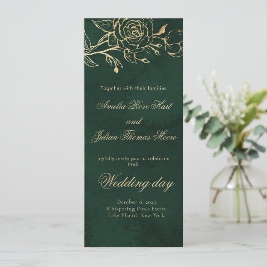 Botanical roses Green and gold Wedding Prorgam (スタンド正面)