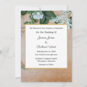 Botanical Rustic Gold Frame Wedding Invitation 招待状 (正面)