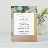 Botanical Rustic Gold Frame Wedding Invitation 招待状 (スタンド正面)