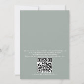 Botanical Rustic Greenery Elegant QR Code Wedding 招待状 (裏面)