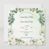 Botanical Sage Green Eucalyptus Wedding Invitation (正面)