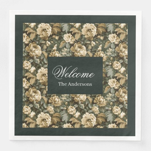 Botanical Sage Napkins Lux Pastel Dining Accent (正面)