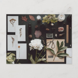 Botanical Science Flat Lay Academia ポストカード