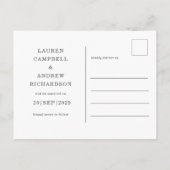 Botanical & Script Green日付はがきを保存 ポストカード (裏面)