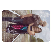 Botanical Script Hand Drawn Save the Date Photo Ma マグネット (横)