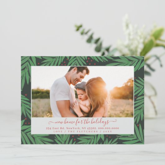 Botanical Script New Home for Holidays写真 シーズンカード (スタンド正面)