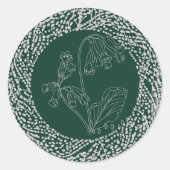 Botanical Seal Sticker (Green) ラウンドシール (正面)