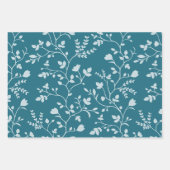 Botanical Serenade Minimalist White Floral Gift ラッピングペーパーシート (正面2)