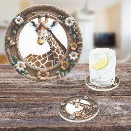 Botanical Serengeti Round Sandstone  コースター