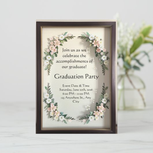 Botanical Shadow Box Graduation 招待状 (スタンド正面)