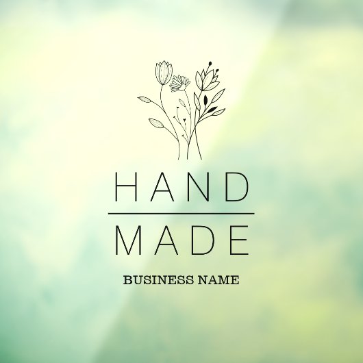 Botanical Simple Minimalist Handmade Business ウィンドウサイン (シート3)