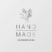 Botanical Simple Minimalist Handmade Business ウィンドウサイン (シート)