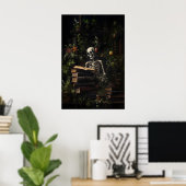 Botanical Skeleton Library Print, Dark Academia ポスター (ホームオフィス)