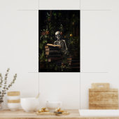 Botanical Skeleton Library Print, Dark Academia ポスター (キッチン)