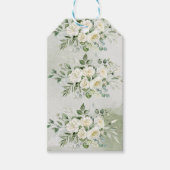 Botanical Soft Sage Green Floral Garden Wedding ギフトタグ (正面)