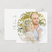 Botanical Sophisticated Frame Photo Wedding サンキューカード (正面/裏面)