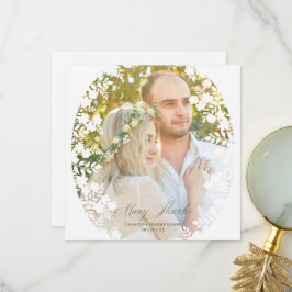 Botanical Sophisticated Frame Photo Wedding サンキューカード