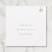 BOTANICAL SPRIG新しい生命の現代の結婚式のセージ緑 フェイバータグ (裏面)