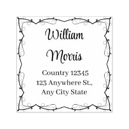 Botanical Square Custom Address Stamp セルフインキングスタンプ