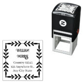 Botanical Square Custom Address Stamp セルフインキングスタンプ (インサイチュ)