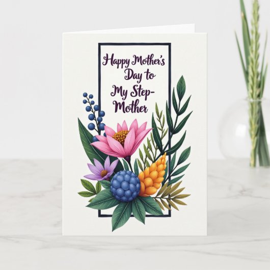 Botanical Step Mothers Day Card カード (正面)