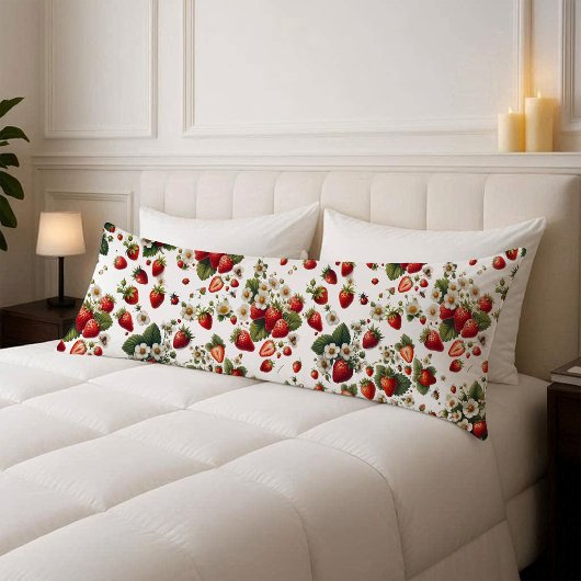 Botanical Strawberry Body Pillow Cover case ボディピロー