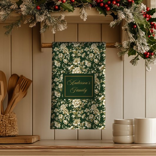 Botanical Style Personalized Chic Kitchen Towel  キッチンタオル