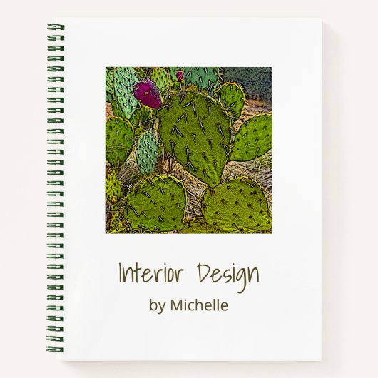 Botanical Succulent Desert Cactus  ノートブック (正面)