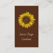 Botanical Sunflower QR code Designer Rustic 名刺 (正面)