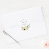 Botanical Sunflowers & Wildflowers Bouquet Sanitiz ラウンドシール (封筒)